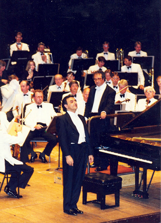 World renowned pianist Ramzi Yassa after a magnificent performance at the AGIP-sponsored Felsenreitschule concert, Salzburg, July 22, 2000